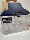 Clear Glass Bowls Fortessa Jupiter Set of 6 - Cereal Soup Salad - *Kitchen & Dining