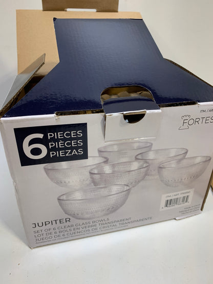 Clear Glass Bowls Fortessa Jupiter Set of 6 - Cereal, Soup, Salad