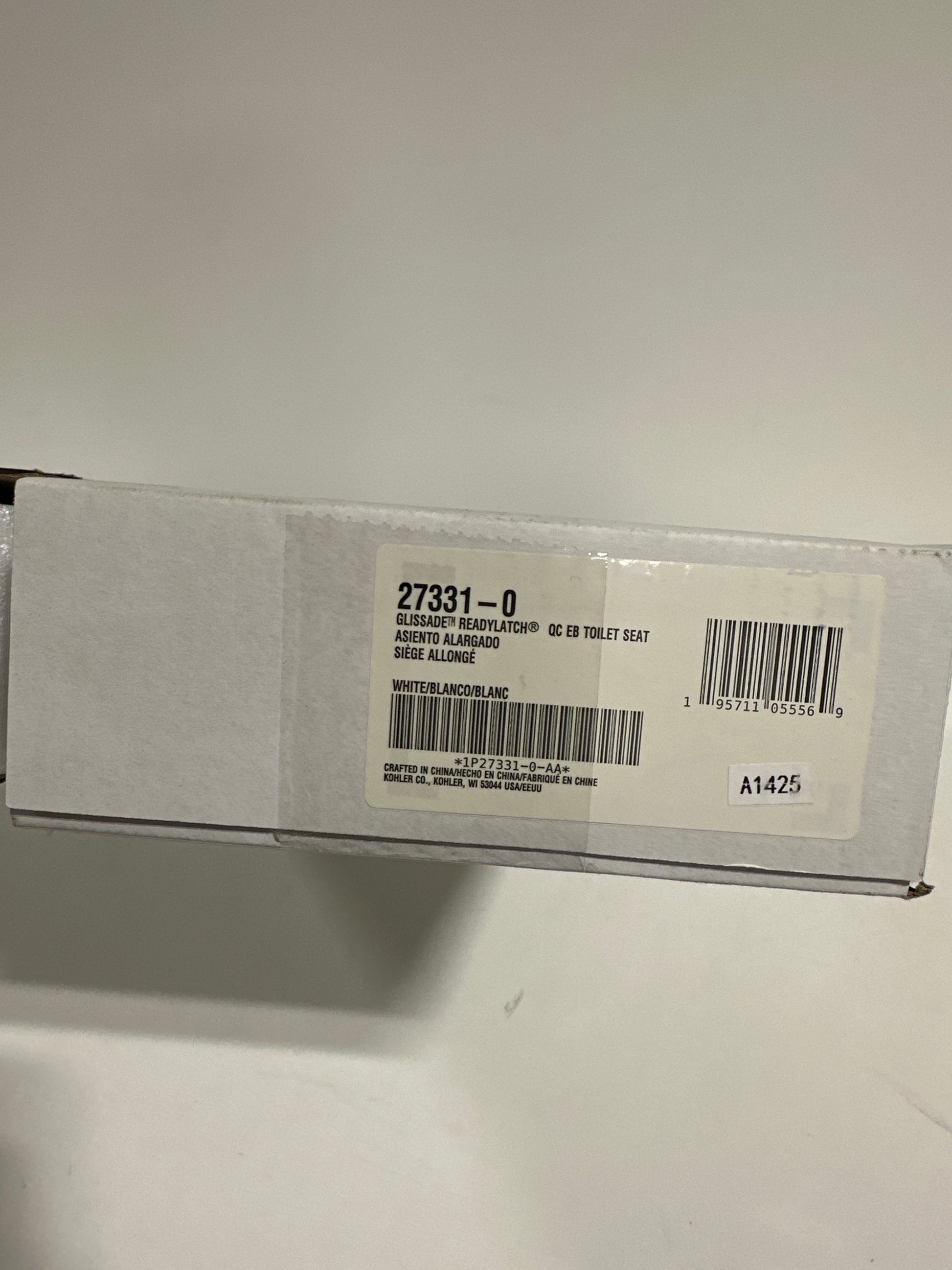 KOHLER K-27331-0 Glissade ReadyLatch Quiet Close Elongated Toilet Seat White Grip-Tight Hardware Quiet Close Lid