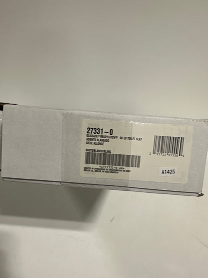 KOHLER K-27331-0 Glissade ReadyLatch Quiet Close Elongated Toilet Seat White Grip-Tight Hardware Quiet Close Lid