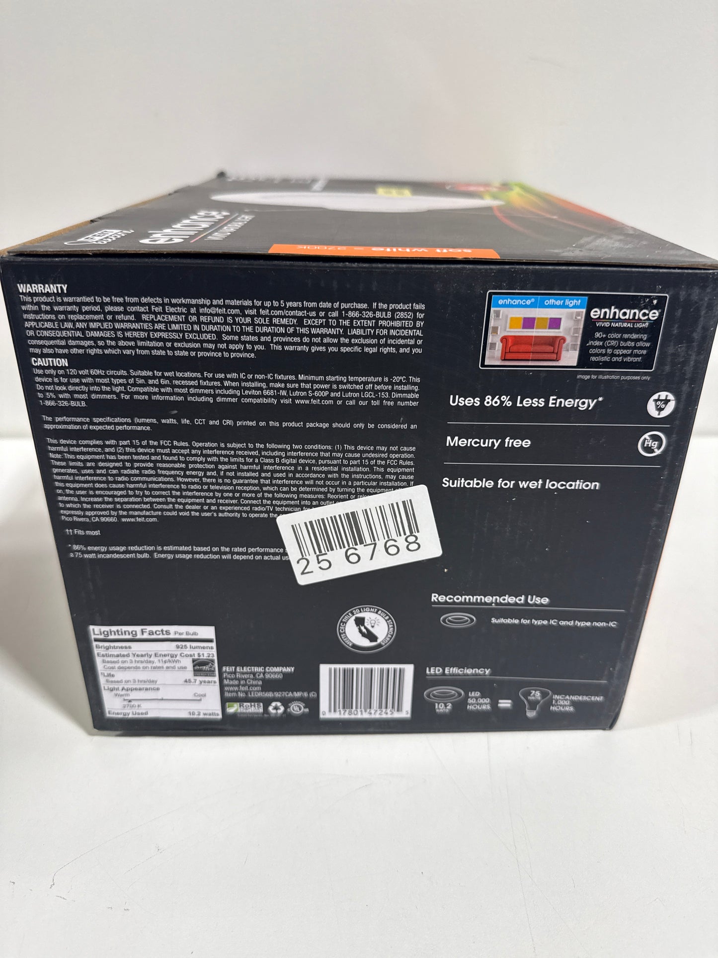 Feit Enhance Soft White 5-6 in. W LED Dimmable Recessed Downlight 10.2 W