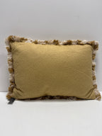 14’’x20’’ Sold Texture Lumbar Throw Pillow with Stripe Fringe Tan - Threshold™ Designed with Studio McGee - *Home Decor