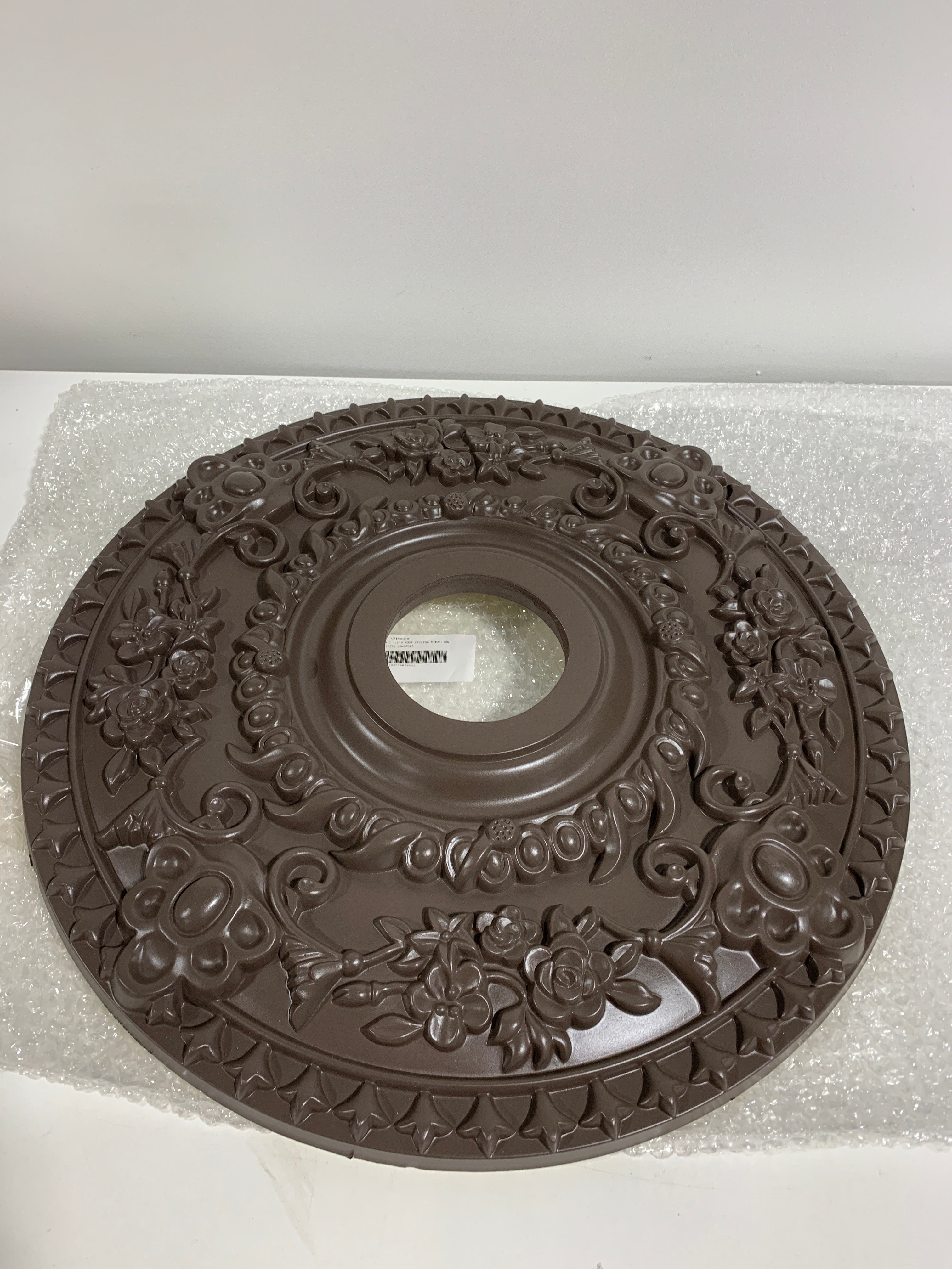 Ekena Millwork CM18ROSHF Rose Ceiling Medallion 18’’OD x 3 1/2’’ID x 1 1/2’’P Hand-Painted Stone Hearth - *Lighting &