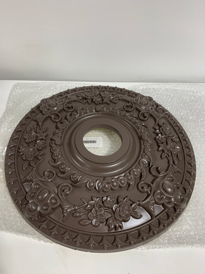 Ekena Millwork CM18ROSHF Rose Ceiling Medallion, 18"OD x 3 1/2"ID x 1 1/2"P, Hand-Painted Stone Hearth