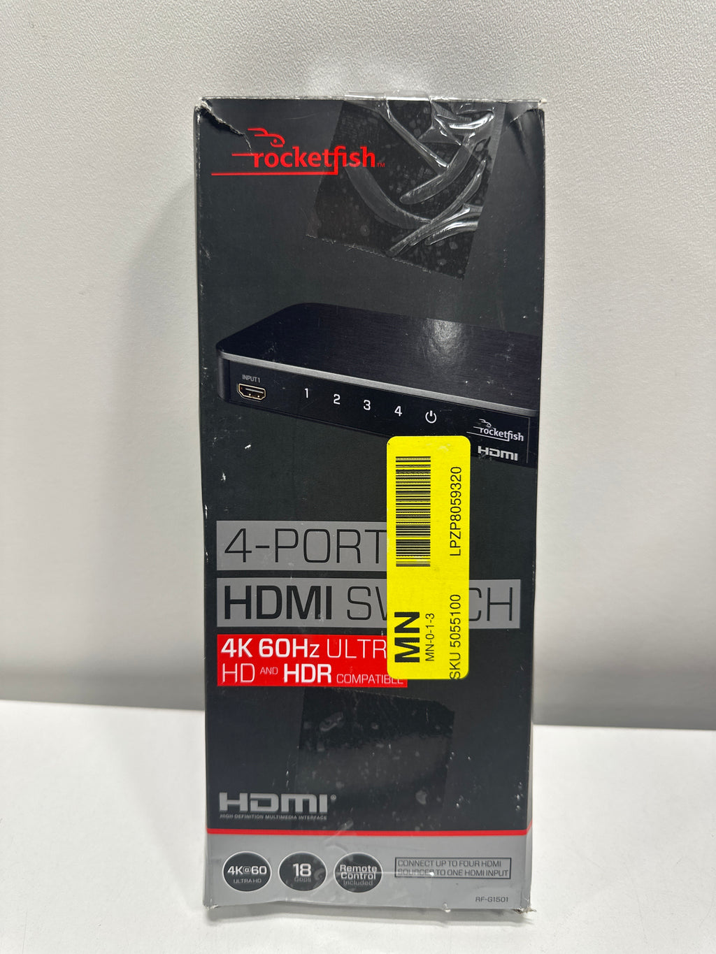 Rocketfish™ - 4-Port 4K 60Hz HDMI Switch Box - Black