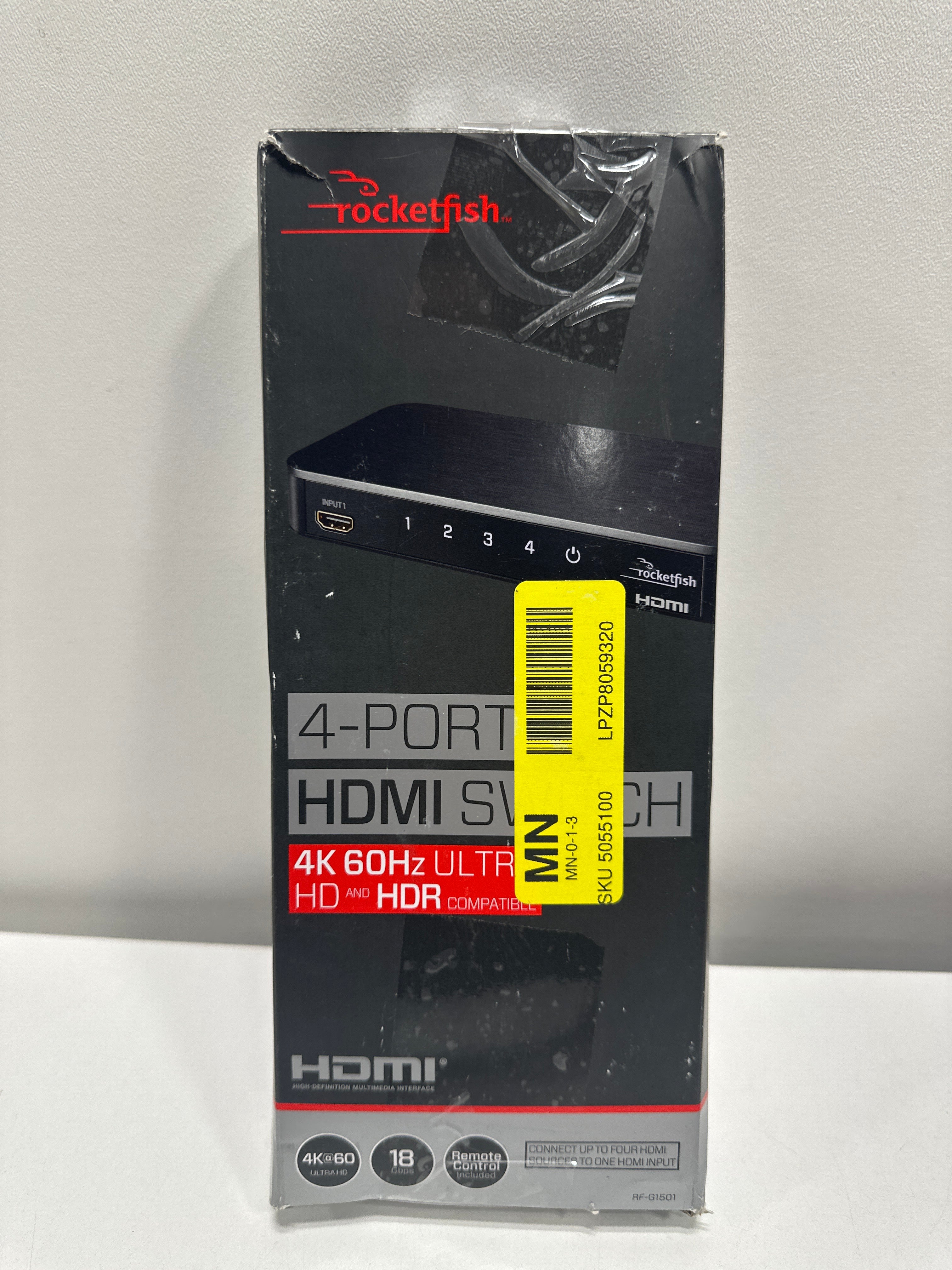 Rocketfish™ - 4-Port 4K 60Hz HDMI Switch Box - Black