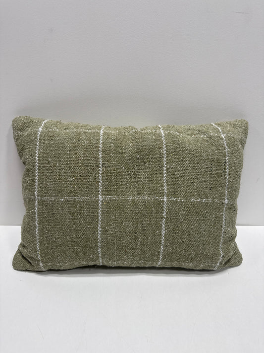 Oblong Windowpane Woven Decorative Throw Pillow Green - Threshold