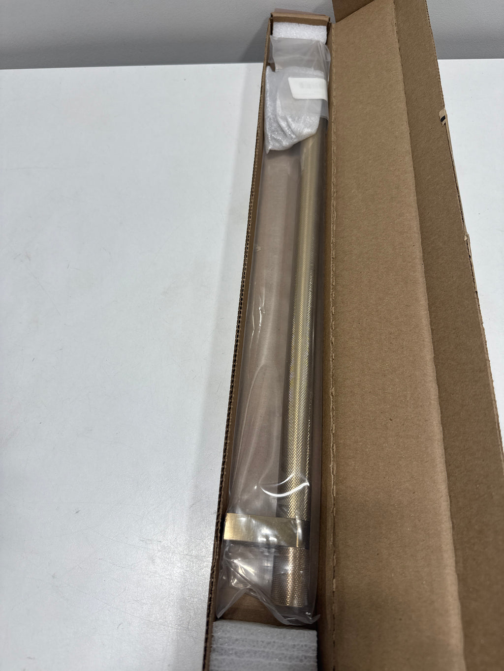 Emtek 84171.RCB.KN Knurled 18 Inch Center to Center Bar Appliance Pull with Rectangular Bar Stem from the SELECT Collection Satin Brass / Satin Brass