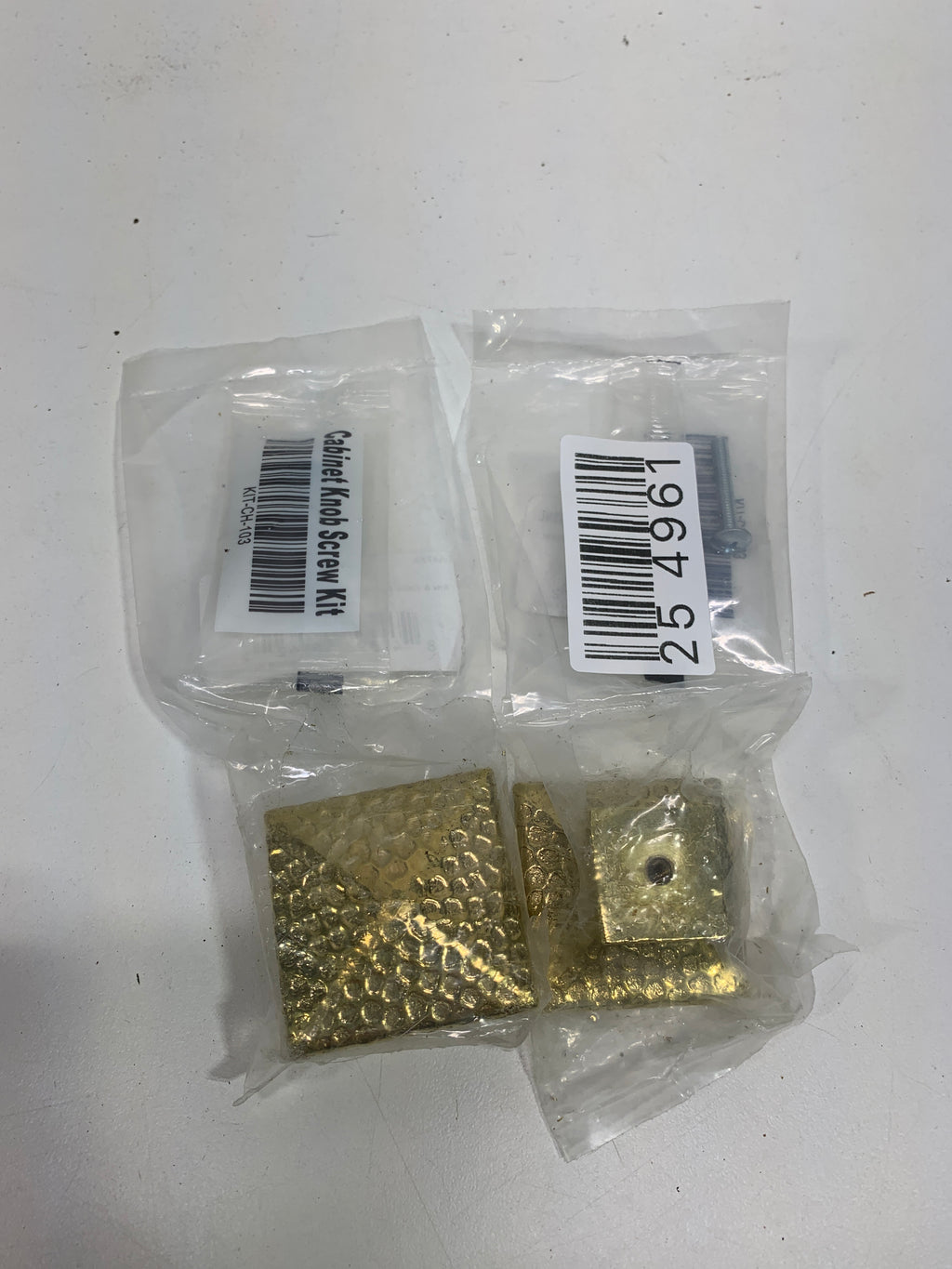 2 Emtek 86212 Square Dimpled 1-3/4 Inch Square Cabinet Knob Unlacquered Brass - *Tools Hardware & Misc