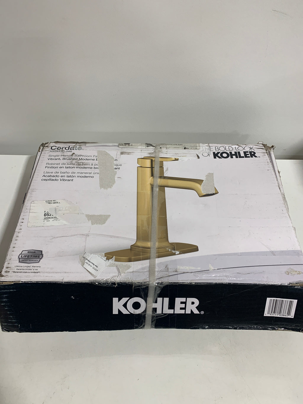 Kohler Cordate Single Handle Bathroom Faucet Brushed Moderne Brass Finish/Gold