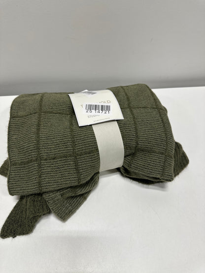 50’’x60’’ Windowpane Plaid with Ruffle Throw Blanket Green - Threshold™ Designed with Studio McGee - *Bedding