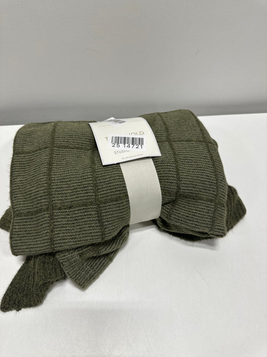 50"x60" Windowpane Plaid with Ruffle Throw Blanket Green - Threshold™ Designed with Studio McGee