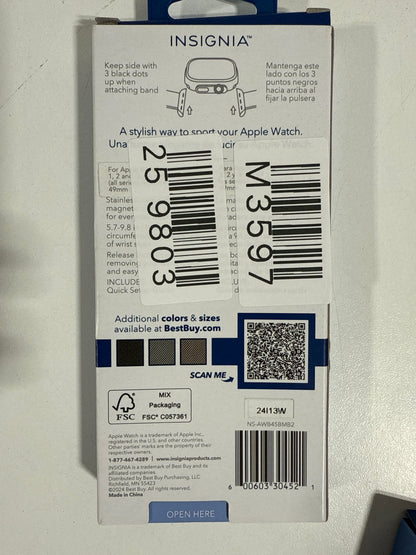 Insignia™ - Stainless Steel Mesh Band for Apple Watch 44mm, 45mm, 46mm Series 10, 49mm, SE, Ultra and Ultra 2 49mm - Black