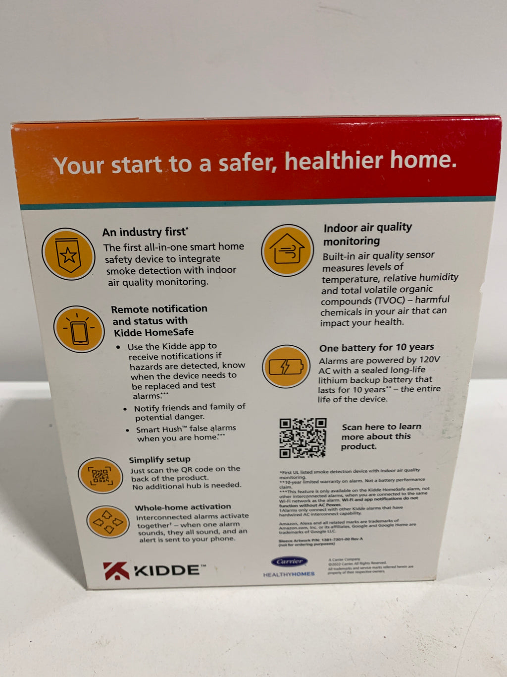 Smart Hardwired Wi-Fi Enabled Smoke Detector and Indoor Air Quality Monitor Photoelectric Sensor 21032069 - *Smart Home