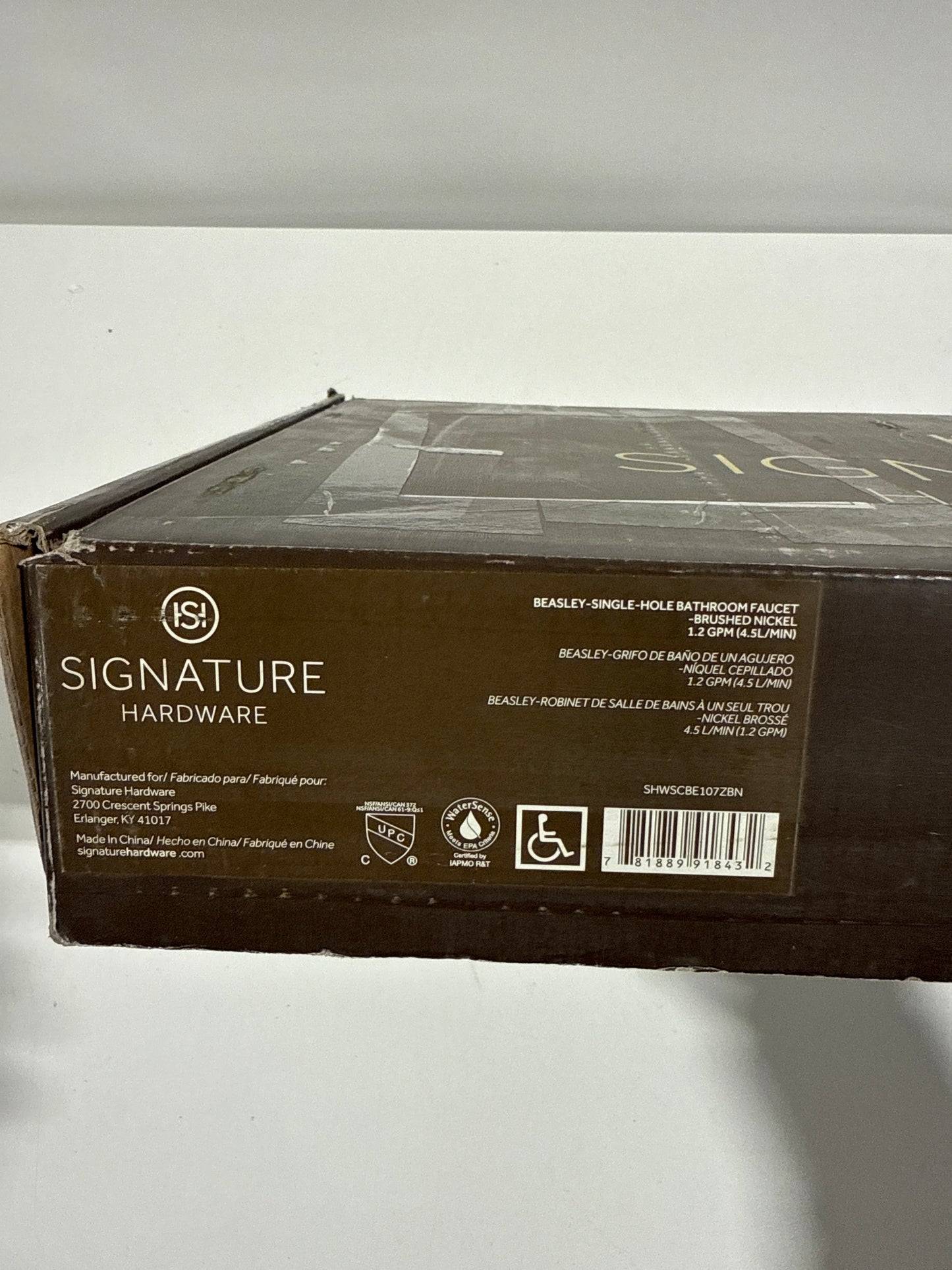 Signature Hardware 948570 Beasley 1.2 GPM Single Hole Bathroom Faucet with Pop-up Drain Assembly Brushed Nicke