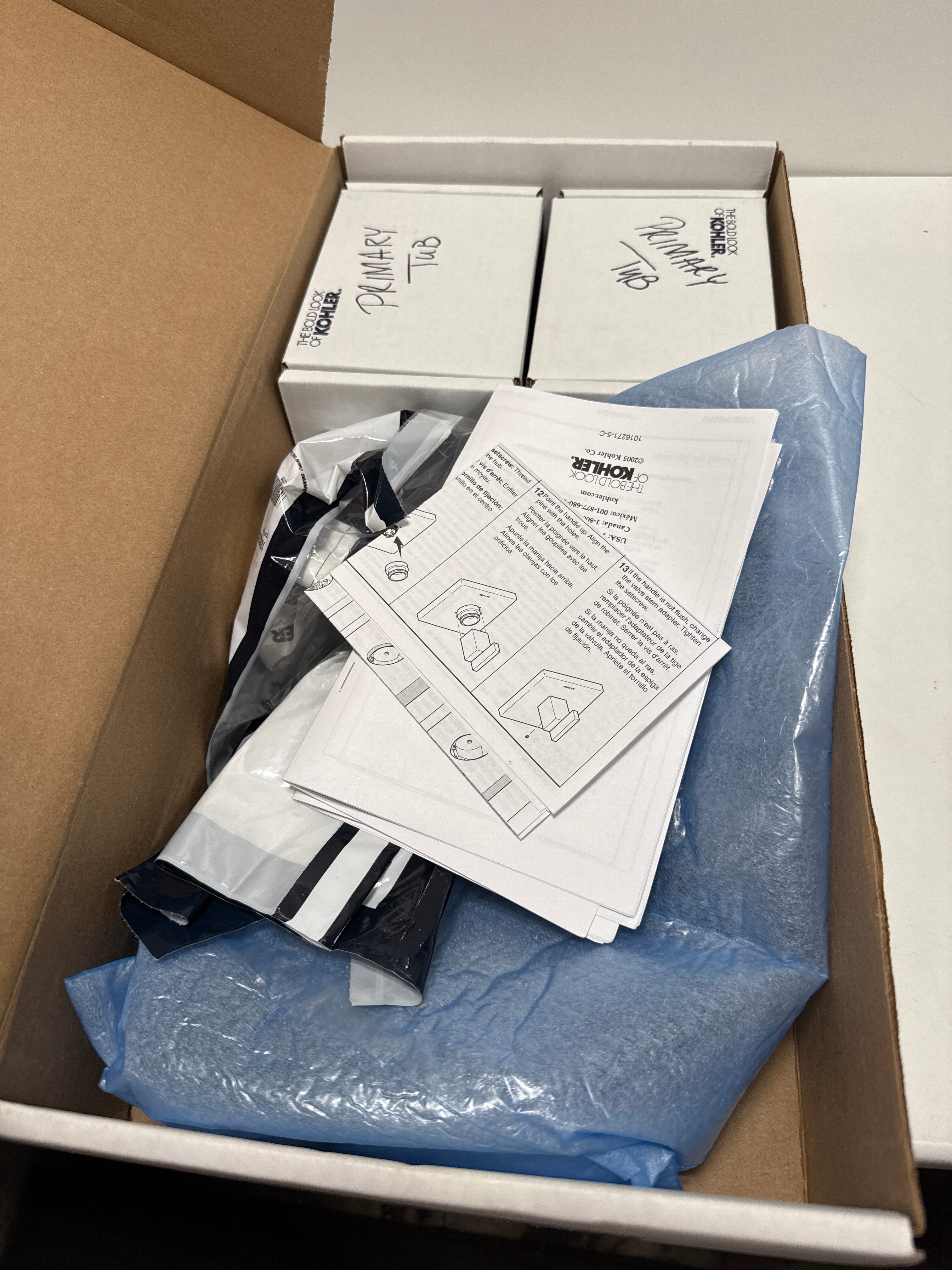 Kohler T14428-4-BL Purist Deck-Mount High-Flow Bath Faucet Trim with Lever Handles, Valve Not Included, Matte Black