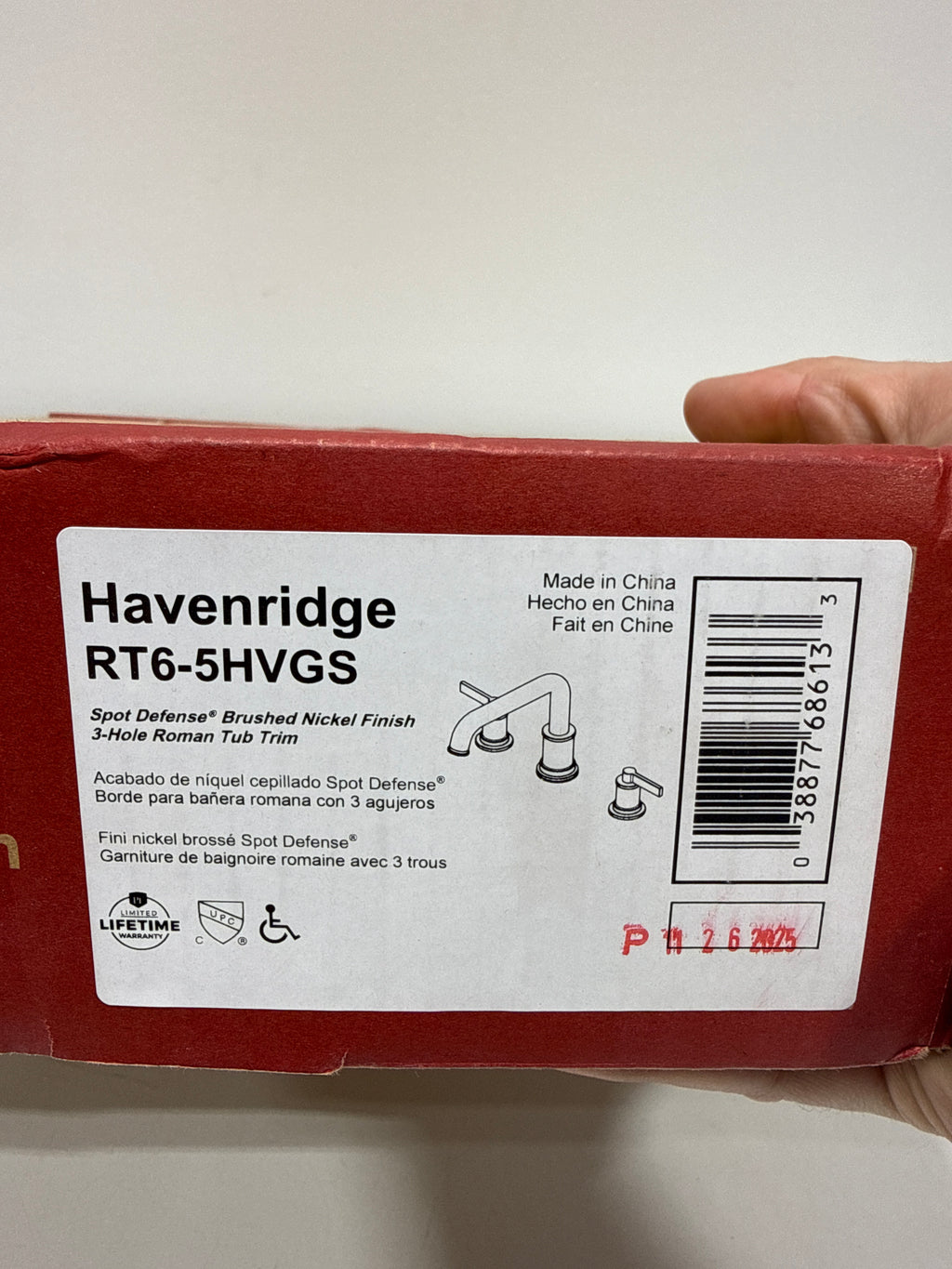 Havenridge 2-Handle Tub Trim Kit in Spot Defense Brushed Nickel (Valve Not Included)