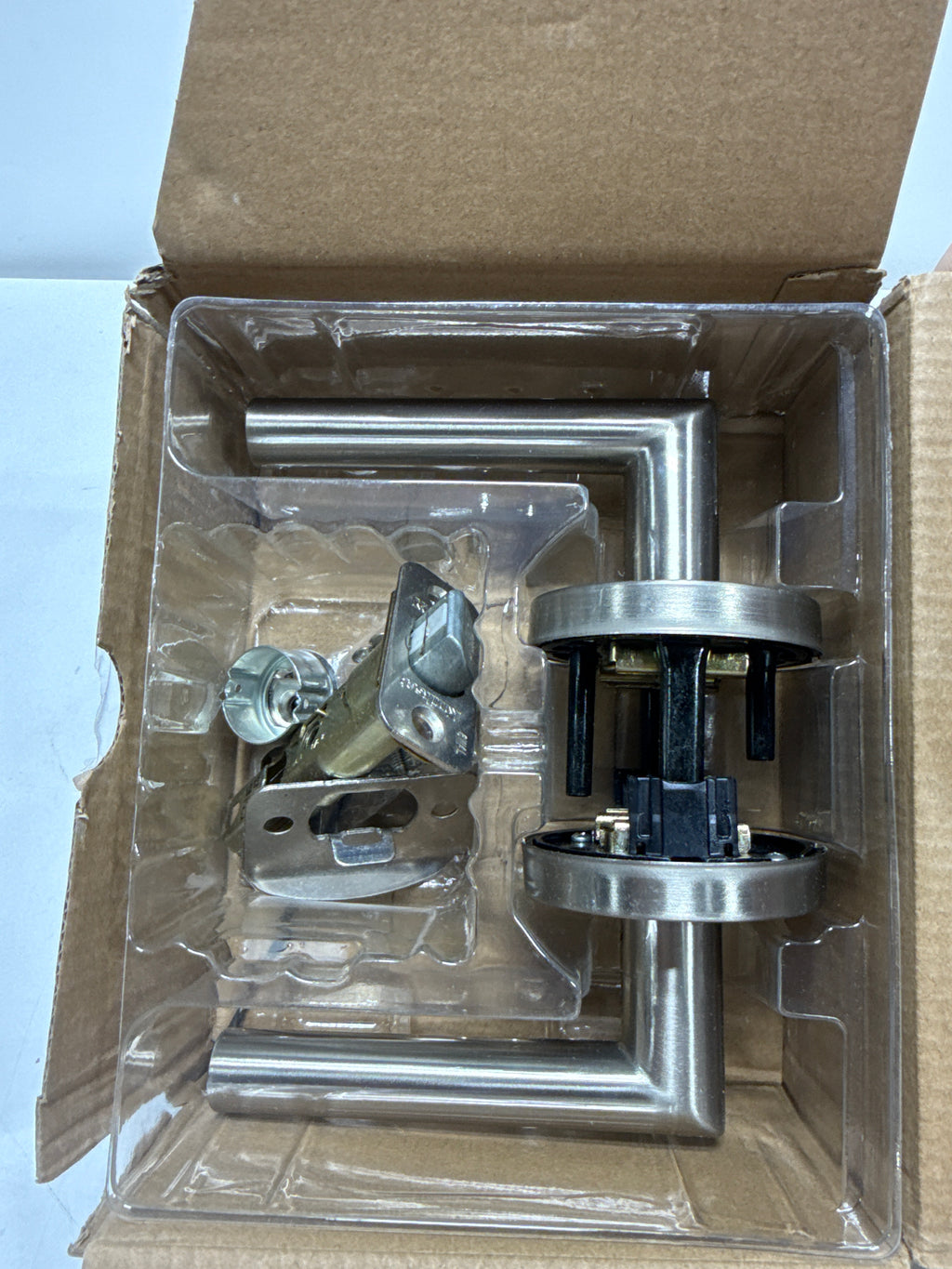 Kwikset Milan Round Passage Lever Doorknob Satin Nickel