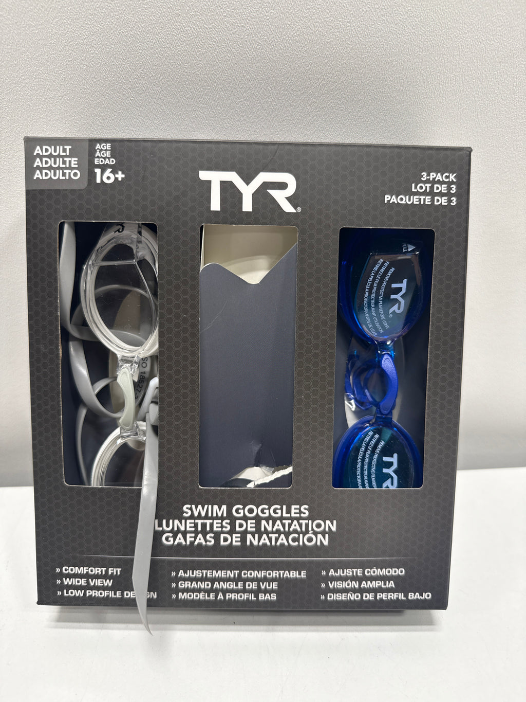 Used TYR Adult Swim Goggle 3-pack