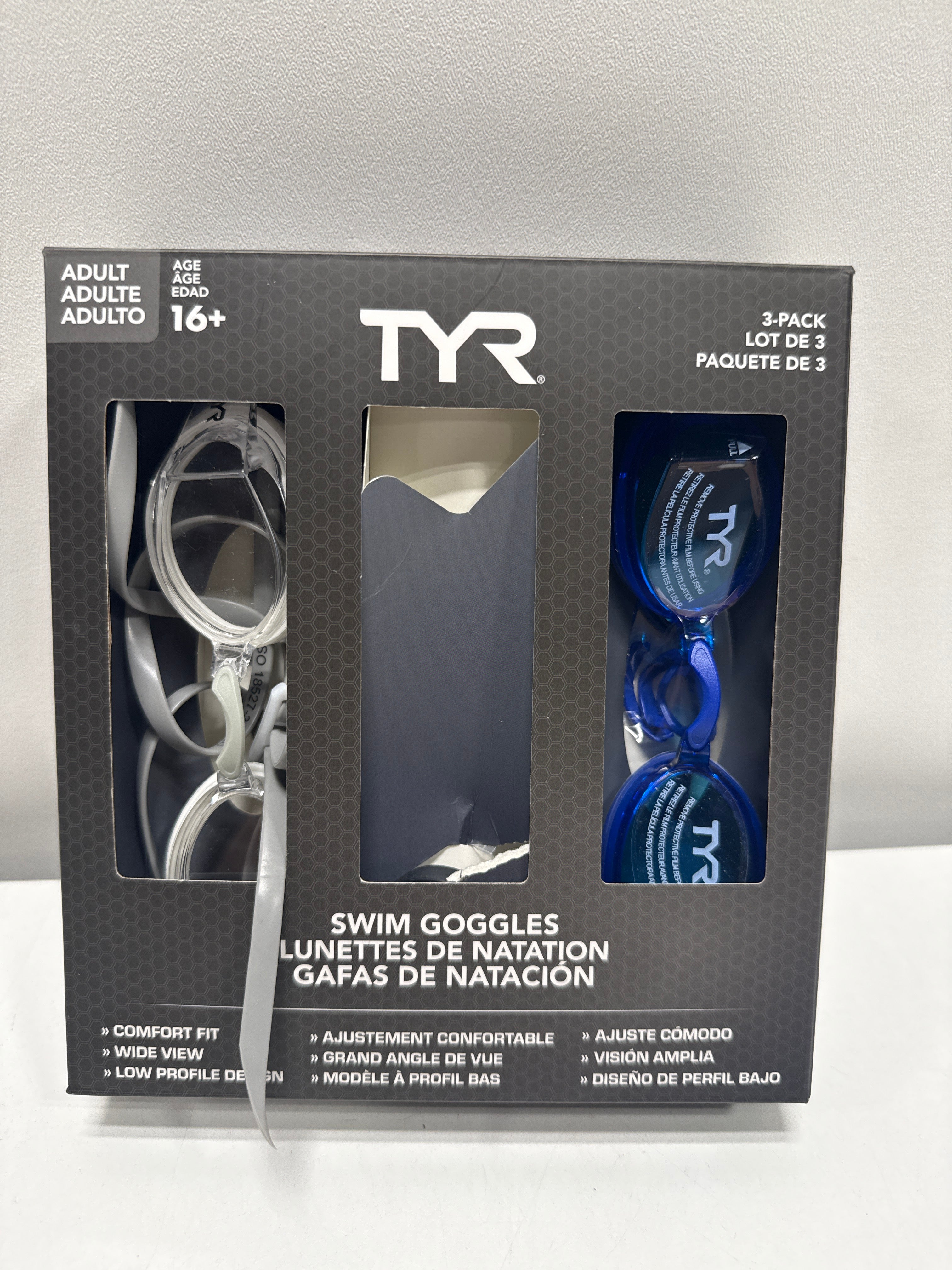 Used TYR Adult Swim Goggle 3-pack