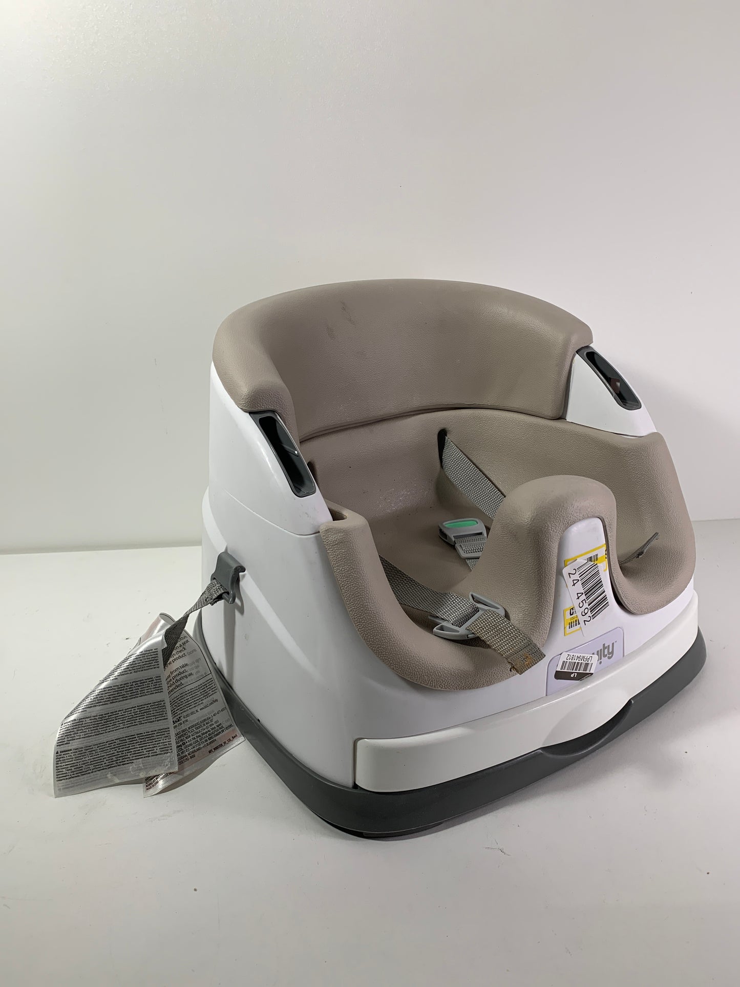 ingenuity baby base 2-in-1 booster feeding and floor seat with self-storing tray - cashmere