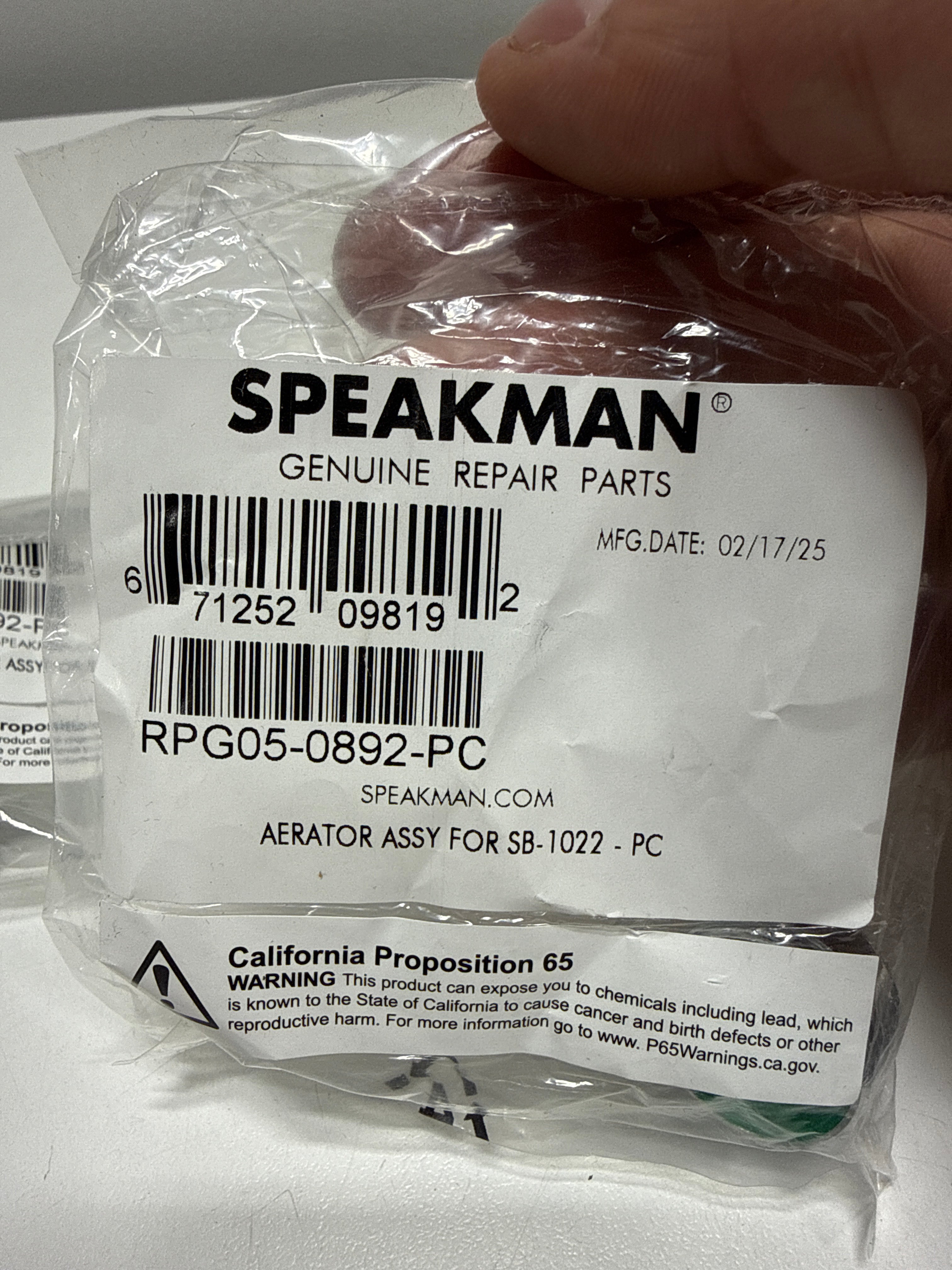 5 x Speakman Rpg05-0892 Neo Widespread Faucet 1.5 GPM Aerator Repair Kit - Chrome