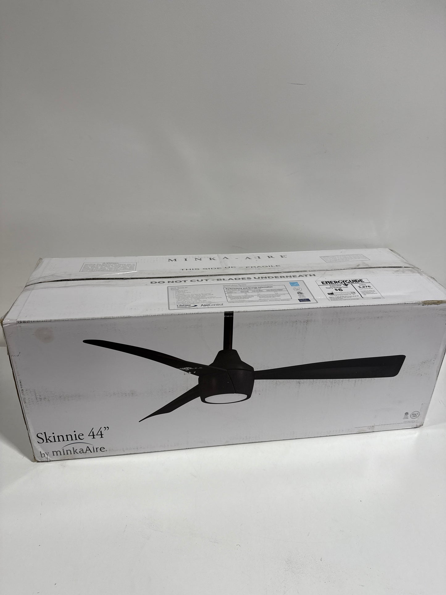 Minka Aire Skinnie Outdoor Rated 44 Inch Ceiling Fan with Light Kit Skinnie - F625L-ORB - Modern Contemporary