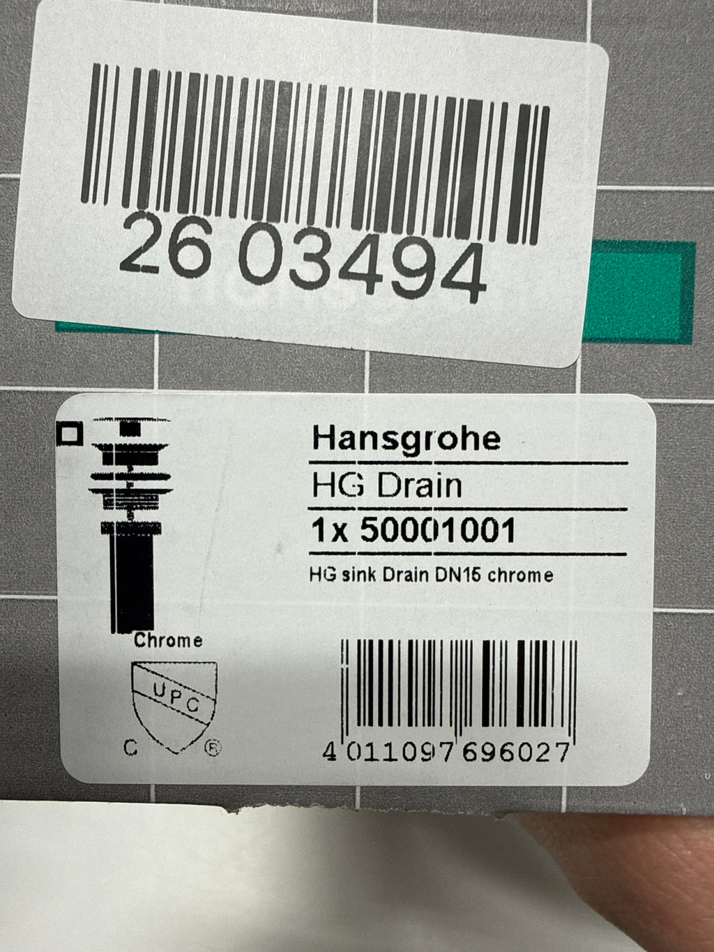 hansgrohe Replacement 3-inch Sink Drain in Chrome, 50001001