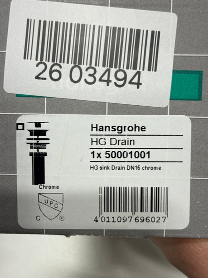 hansgrohe Replacement 3-inch Sink Drain in Chrome, 50001001