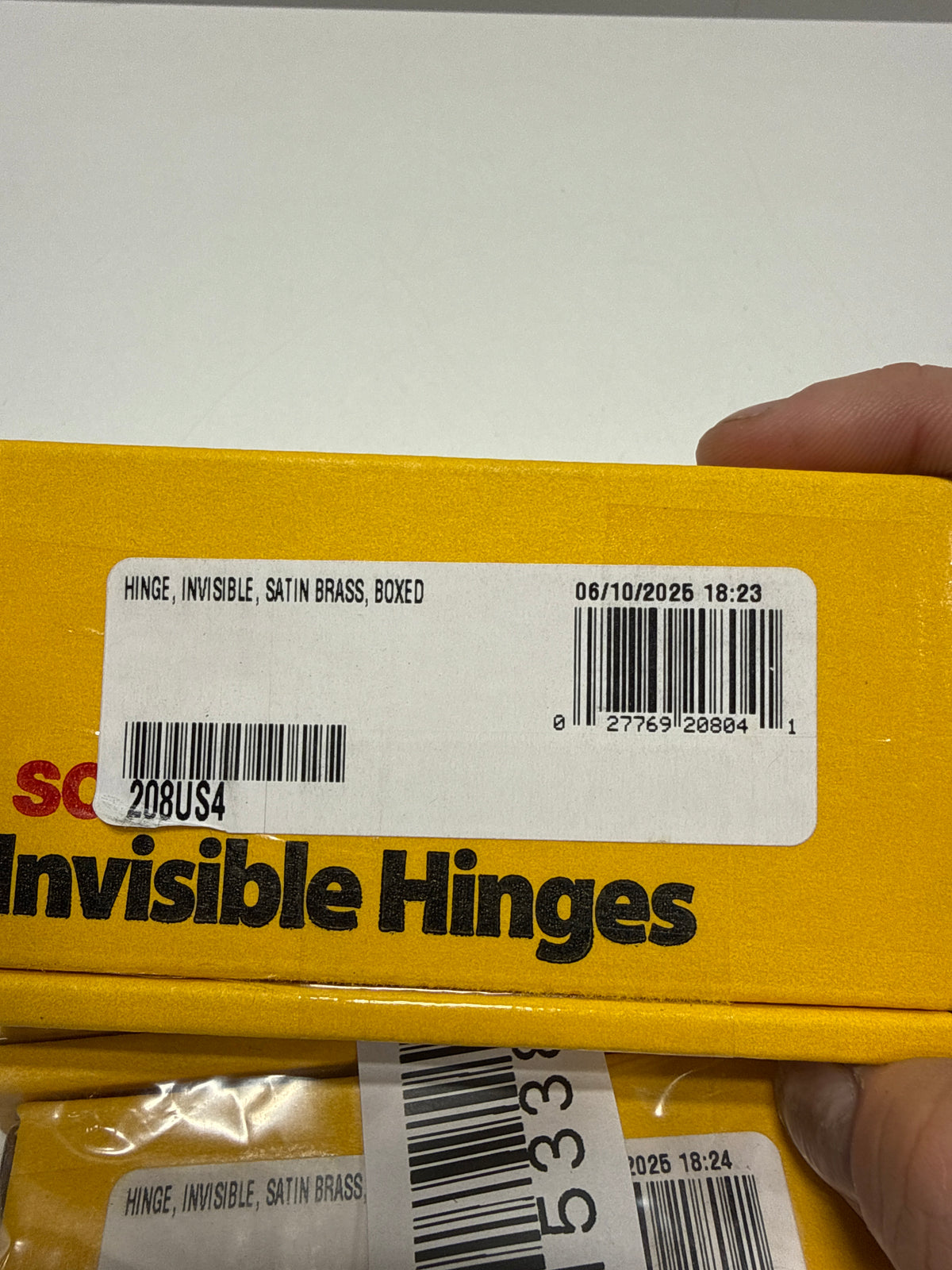 4 x SOSS 2084 5/8 X 2-3/4 Medium Duty Invisible Hinge for 1 Doors Satin Brass Finish