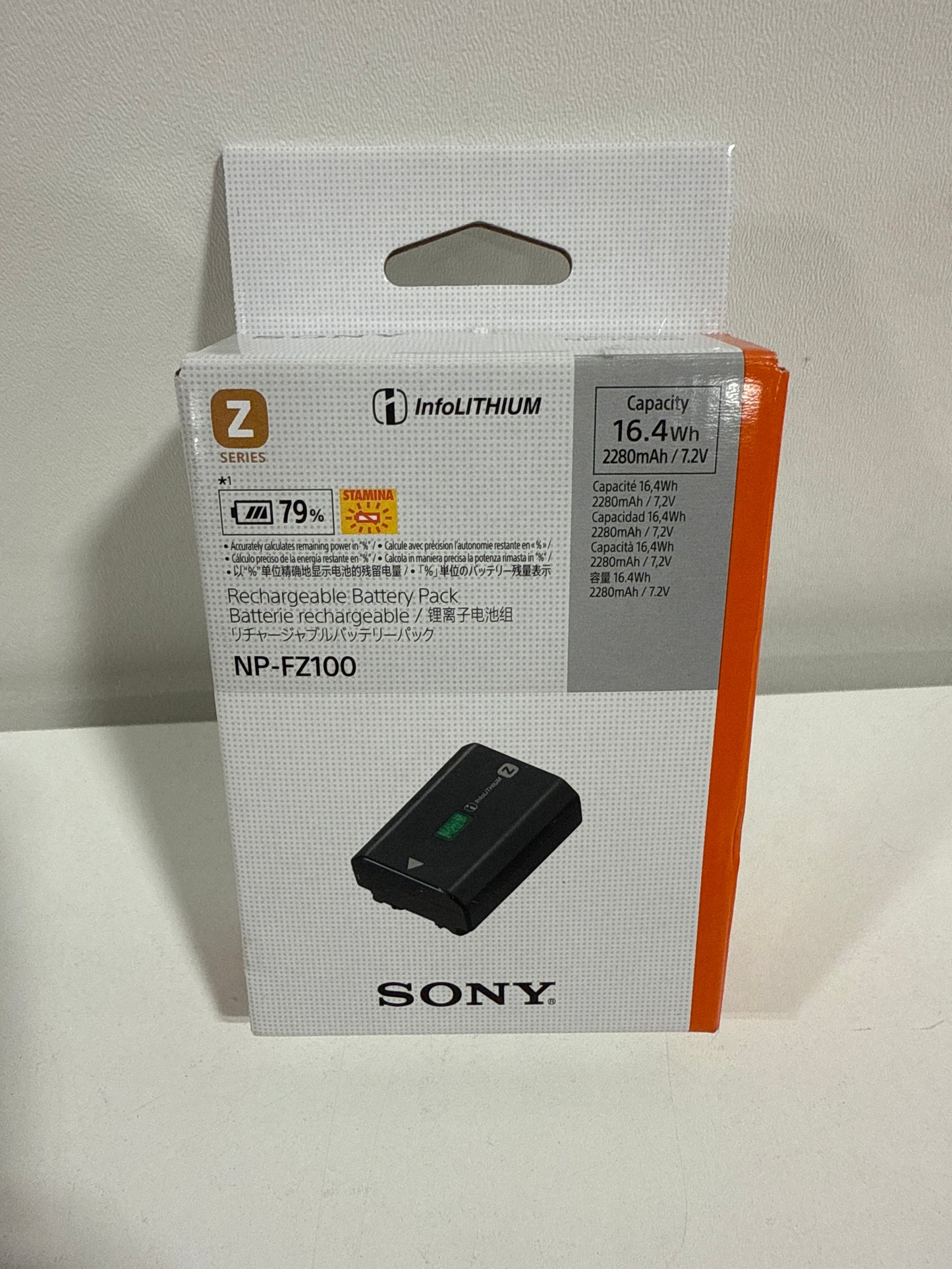 Sony NPFZ100 Z-series Rechargeable Battery Pack for Alpha A7 III, A7R III, A9 Digital Cameras black