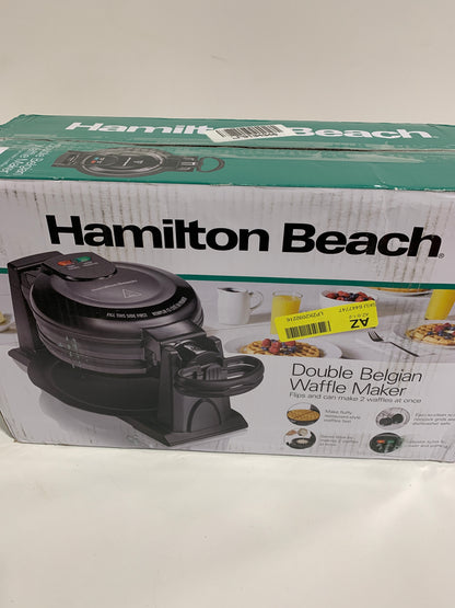 Hamilton Beach Nonstick Rotating Double Belgian Waffle Maker - Black