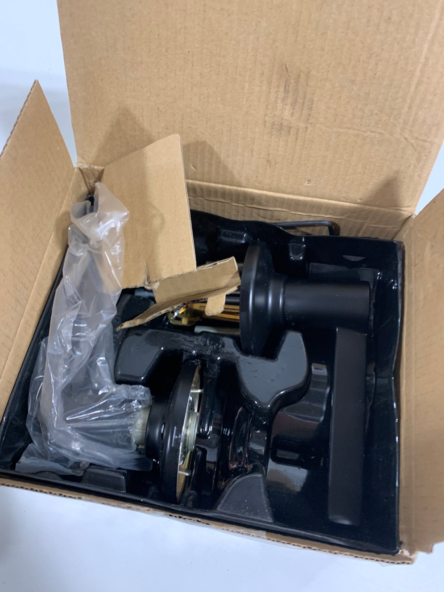 Kwikset - Ladera Matte Black Keyed Entry Door Handle Featuring SmartKey Security