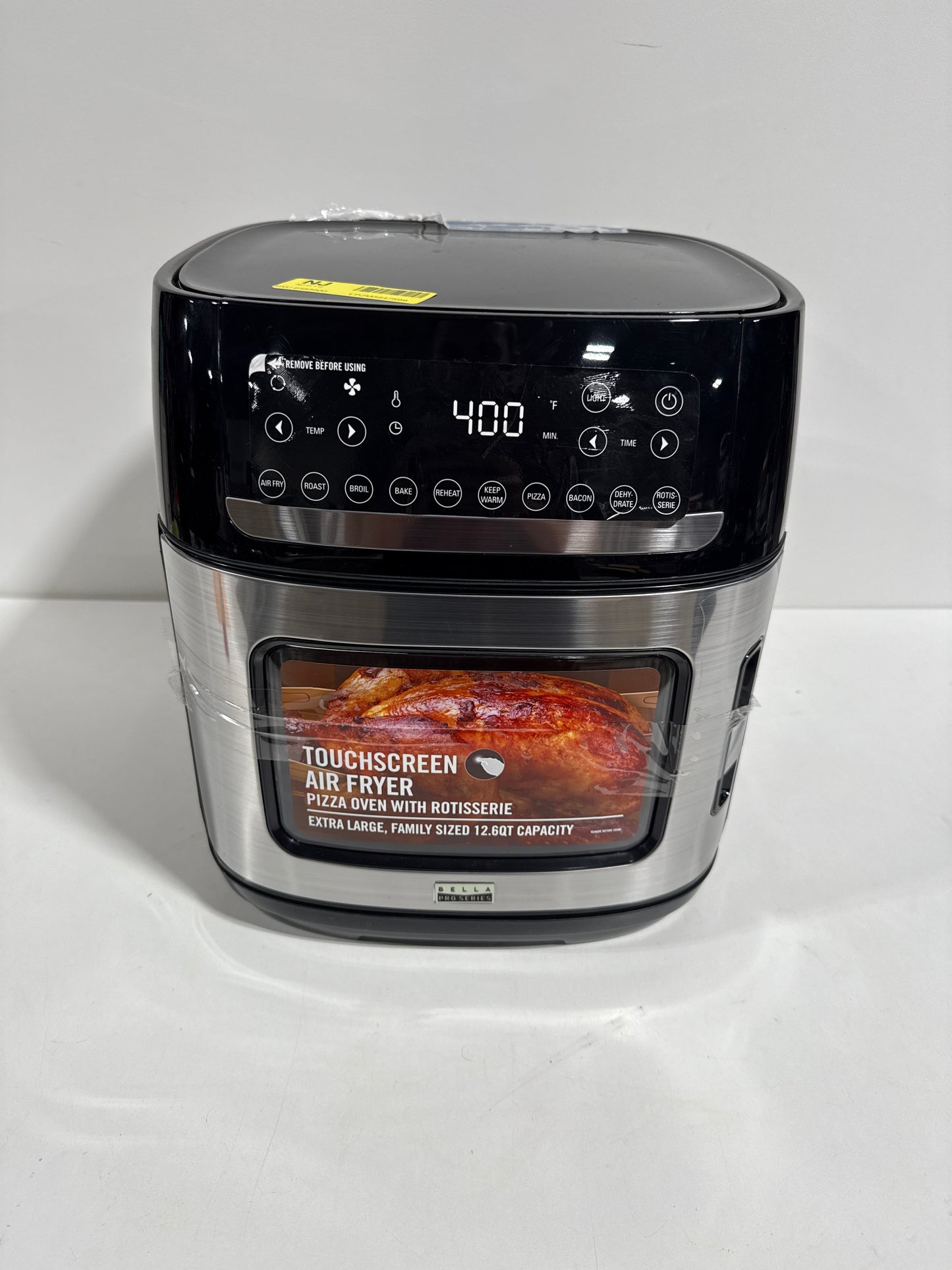 Bella PRO - 12.6-qt. Touchscreen Air Fryer Pizza Oven with Rotisserie - Stainless Steel