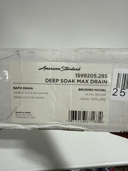 Max 1-1/2 in. Brass Deep Soak Drain in Satin Nickel