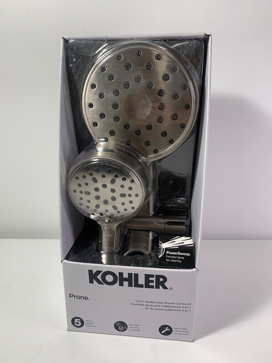 Kohler Prone 3-in-1 Multifunction Shower Head with PowerSweep (Brushed Nickel)