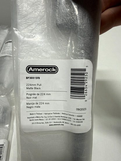 6 x Amerock Versa 8-13/16 Inch (224mm) Center-to-Center Matte Black Cabinet Pull6 x