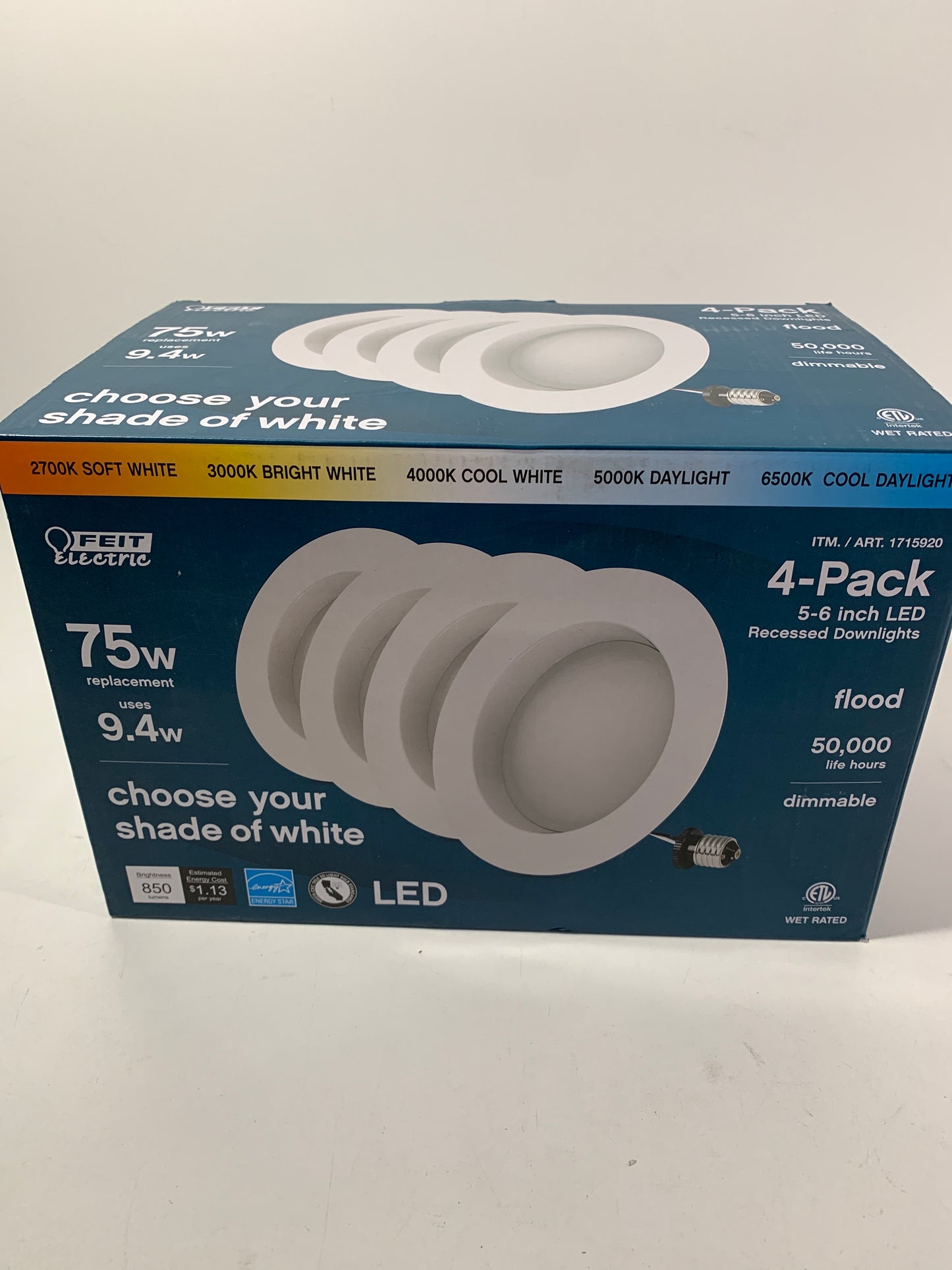 Feit Electric 75W Replacement 5-CCT LED Recessed Downlight 4 Pack