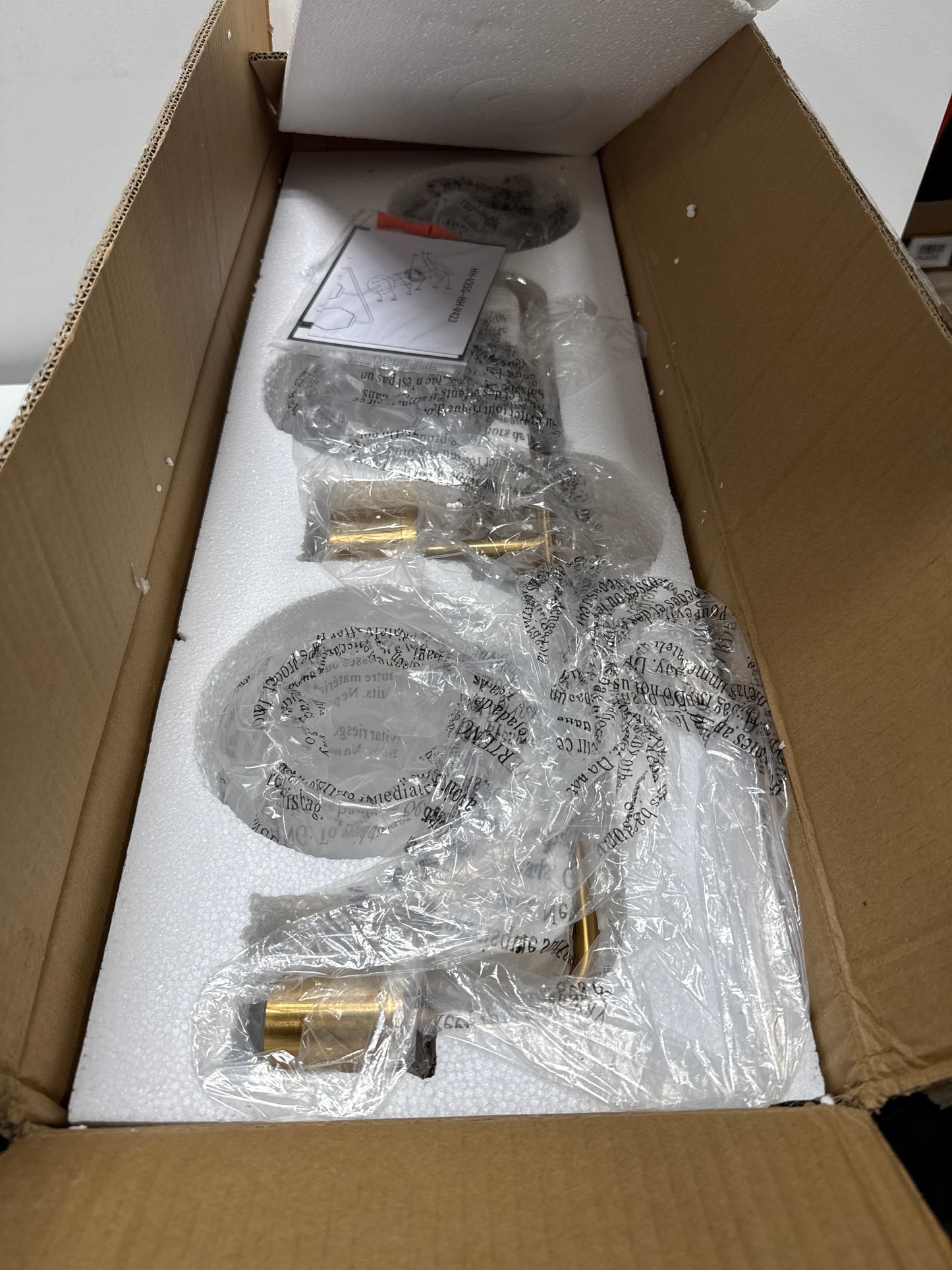 Farmhouse Gold 3-Light Bathroom Glass Vanity Light Fixture Over Mirror