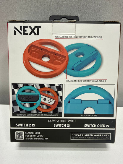 NEXT - Universal Joy-Con 2 and Joy-Con Racing Wheel 2-Pack for Mario Kart and Other Racing Games for Nintendo Switch 2