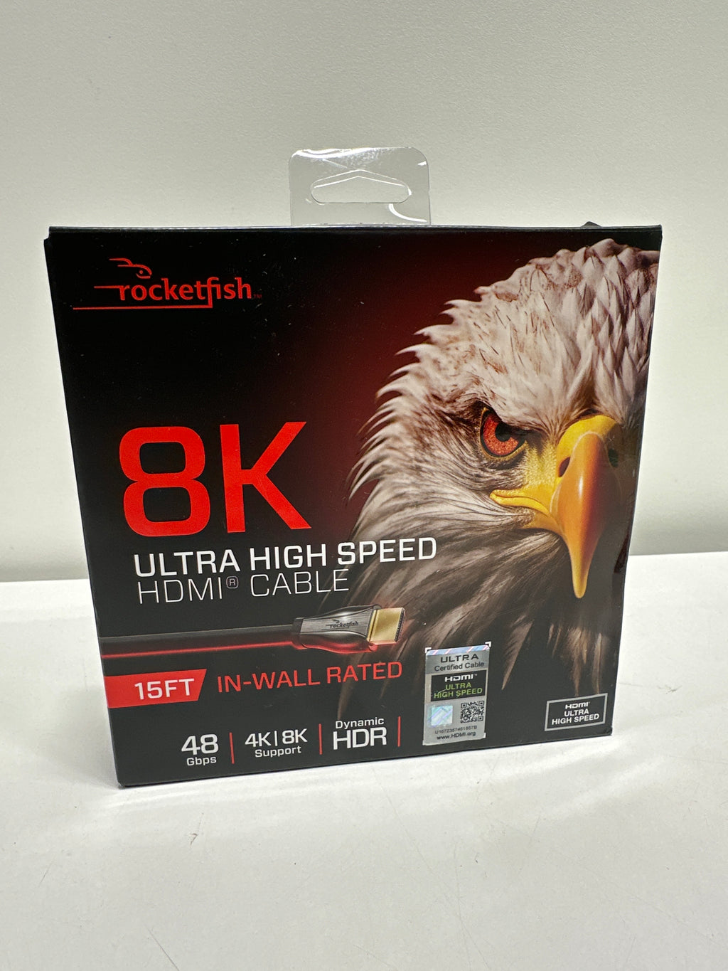 Rocketfish™ - 15' 8K Ultra High Speed HDMI 2.1 Certified Cable - Black