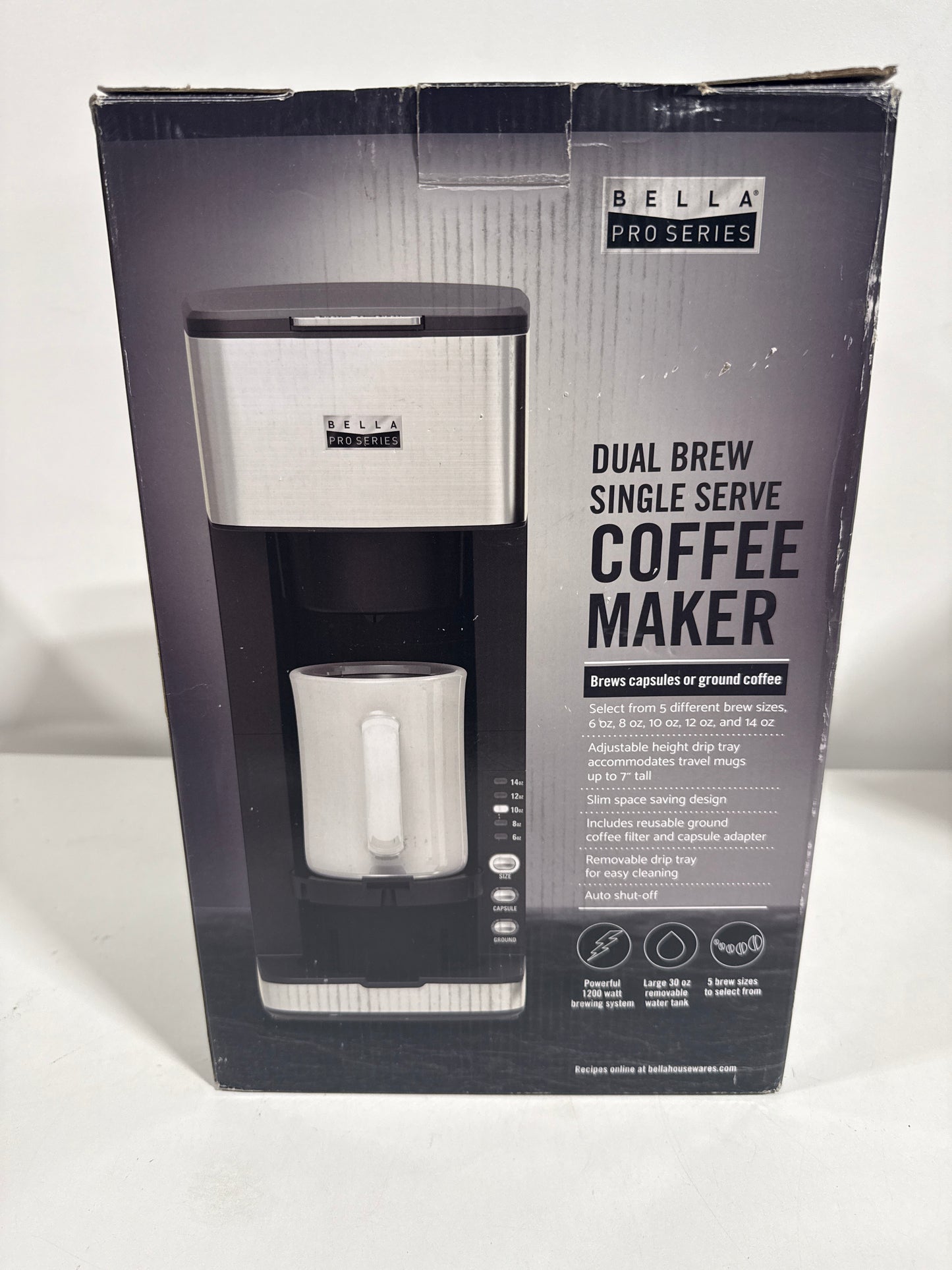 Bella PRO - Dual Brew Single Serve Coffee Maker - Stainless Steel