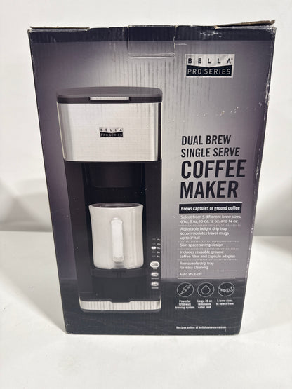 Bella PRO - Dual Brew Single Serve Coffee Maker - Stainless Steel
