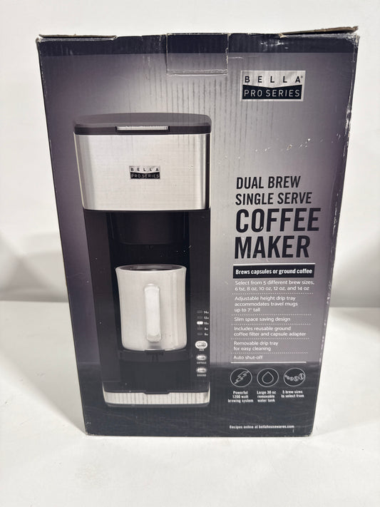 Bella PRO - Dual Brew Single Serve Coffee Maker - Stainless Steel