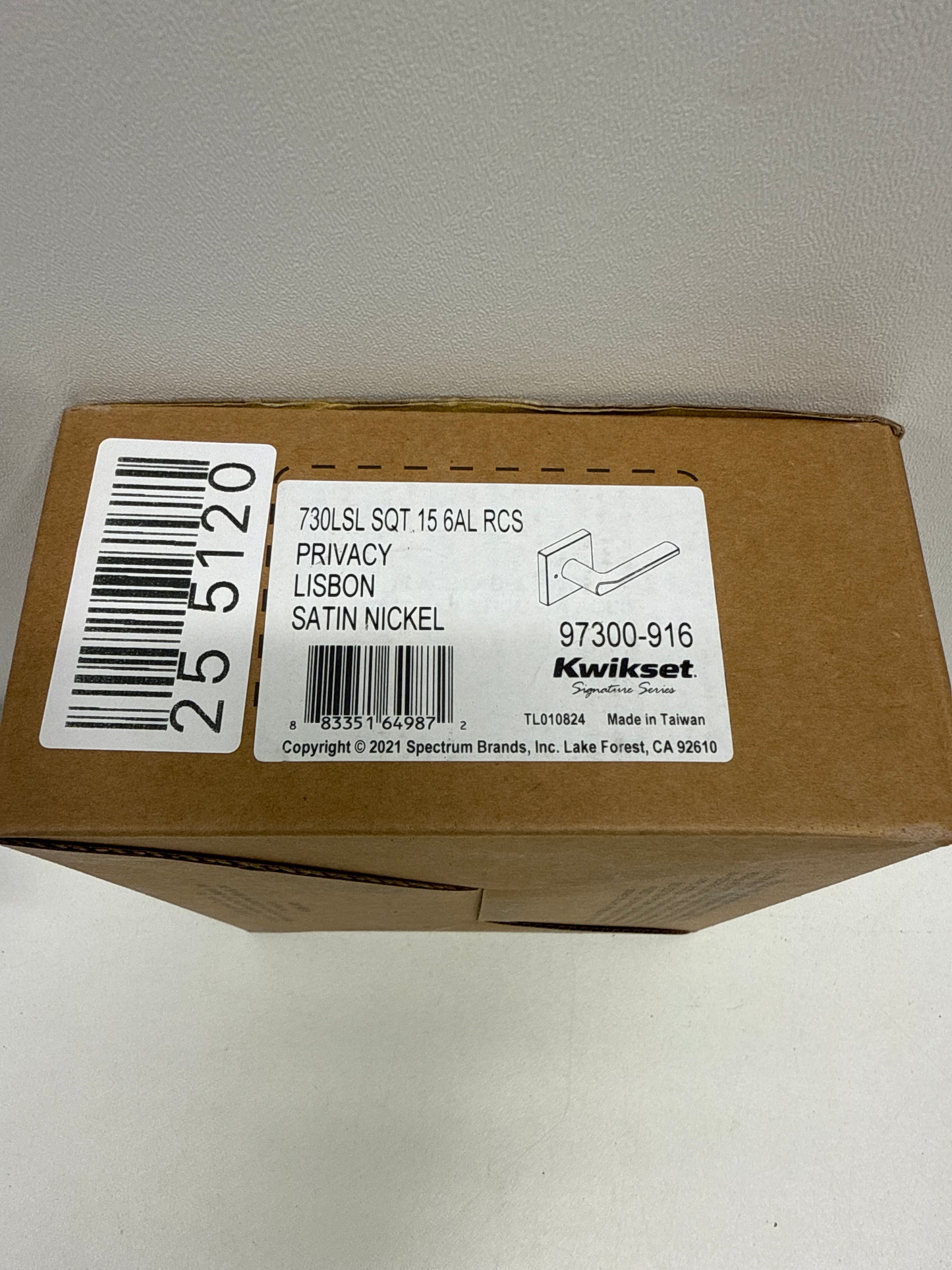 Kwikset Lisbon Interior Privacy Door Handle with Lock, Door Lever For Bathroom and Bedroom, Satin Nickel