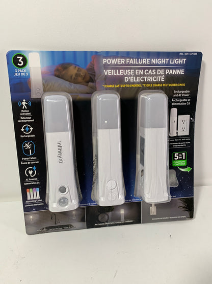 Infinity X1 Power Failure Night Light Rechargeable up to 6 Months Charge -3 PACK