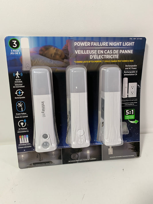 Infinity X1 Power Failure Night Light Rechargeable up to 6 Months Charge -3 PACK