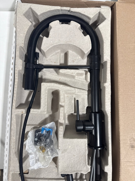 Delta 9659-DST Trinsic 1.8 GPM Single Hole Pre-Rinse Pull Down Kitchen Faucet Matte Black