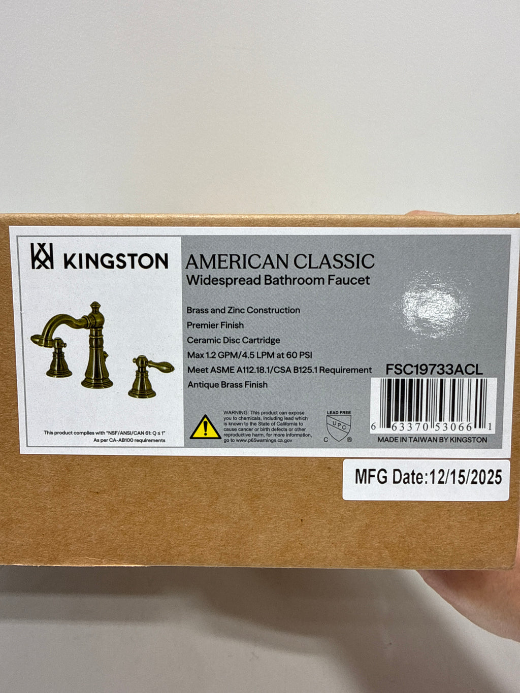 Kingston Brass Fauceture FSC19733ACL American Classic Widespread Bathroom Faucet, Antique Brass
