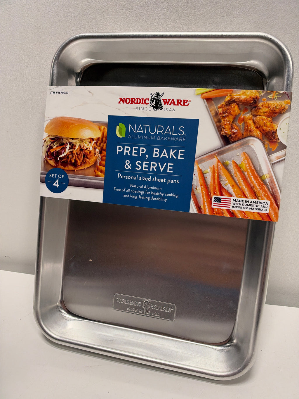 4 x Nordic Ware Naturals Aluminum 1/6 Sheet Pan,